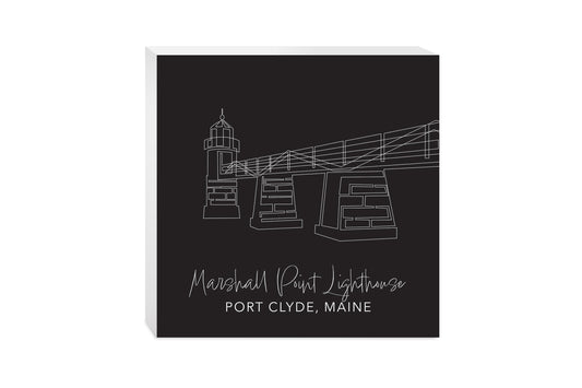 Black Marshall Point Lighthouse | Wood Block | Eaches | Min 2