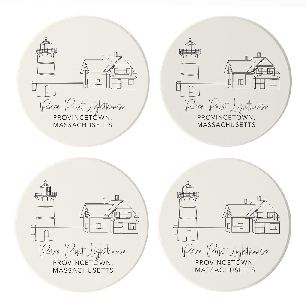 Race Point Lighthouse | Absorbent Coasters | Set of 4 | Min 2