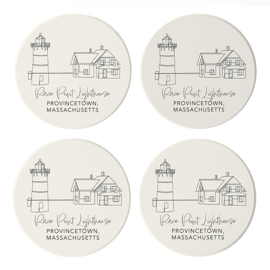 Race Point Lighthouse | Absorbent Coasters | Set of 4 | Min 2