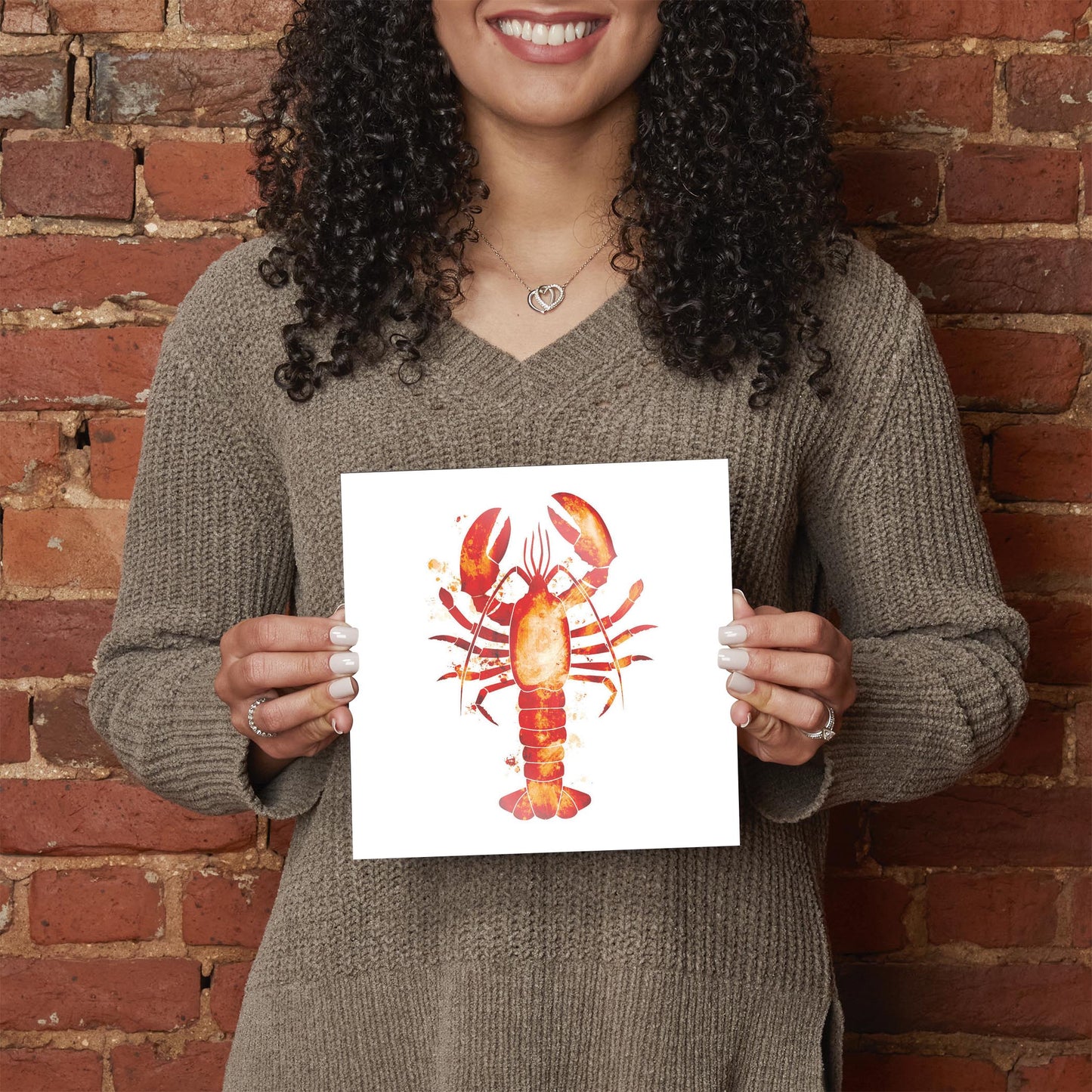 East Coast Water Color Lobster | Hi-Def Glass Art | Eaches | Min 2