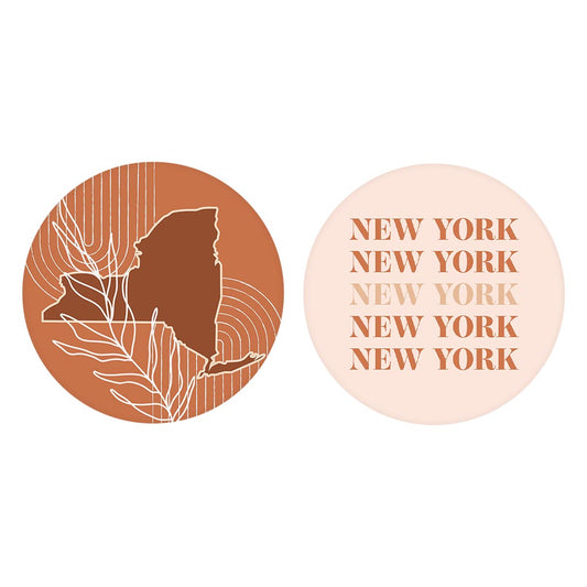 Modern Minimalist New York Shape Ny Light| Absorbent Car Coasters | Set of 2 | Min 4