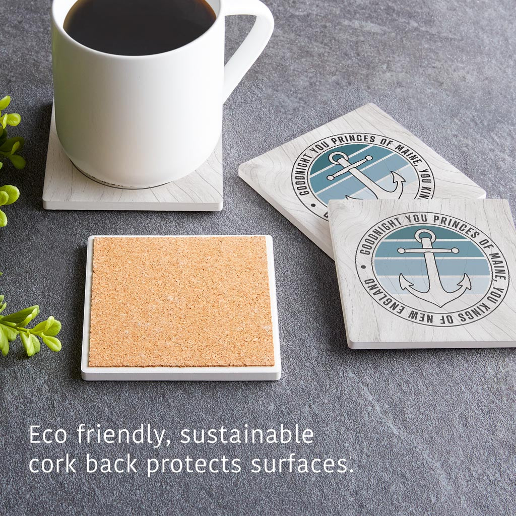 New England Anchor Saying | Absorbent Coasters | Set of 4 | Min 2
