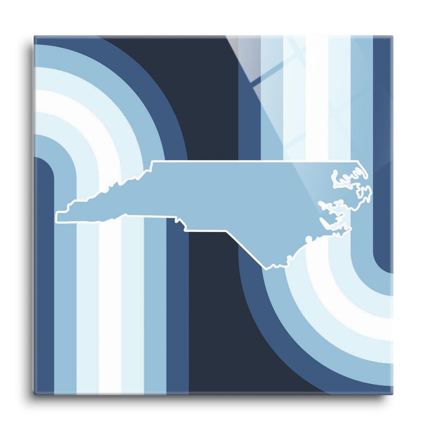 Blue Shades North Carolina State Retro Thick Lines | Hi-Def Glass Art | Eaches | Min 1