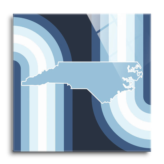 Blue Shades North Carolina State Retro Thick Lines | Hi-Def Glass Art | Eaches | Min 1