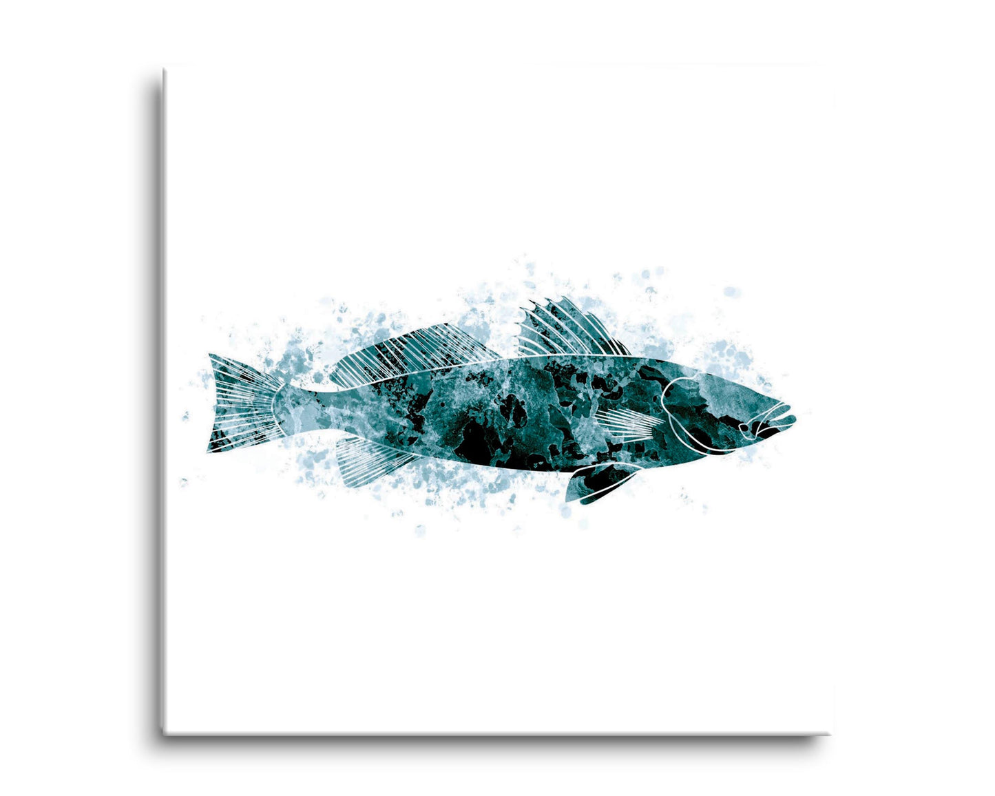Blue White Water Color Speckled Trout | Hi-Def Glass Art | Eaches | Min 2