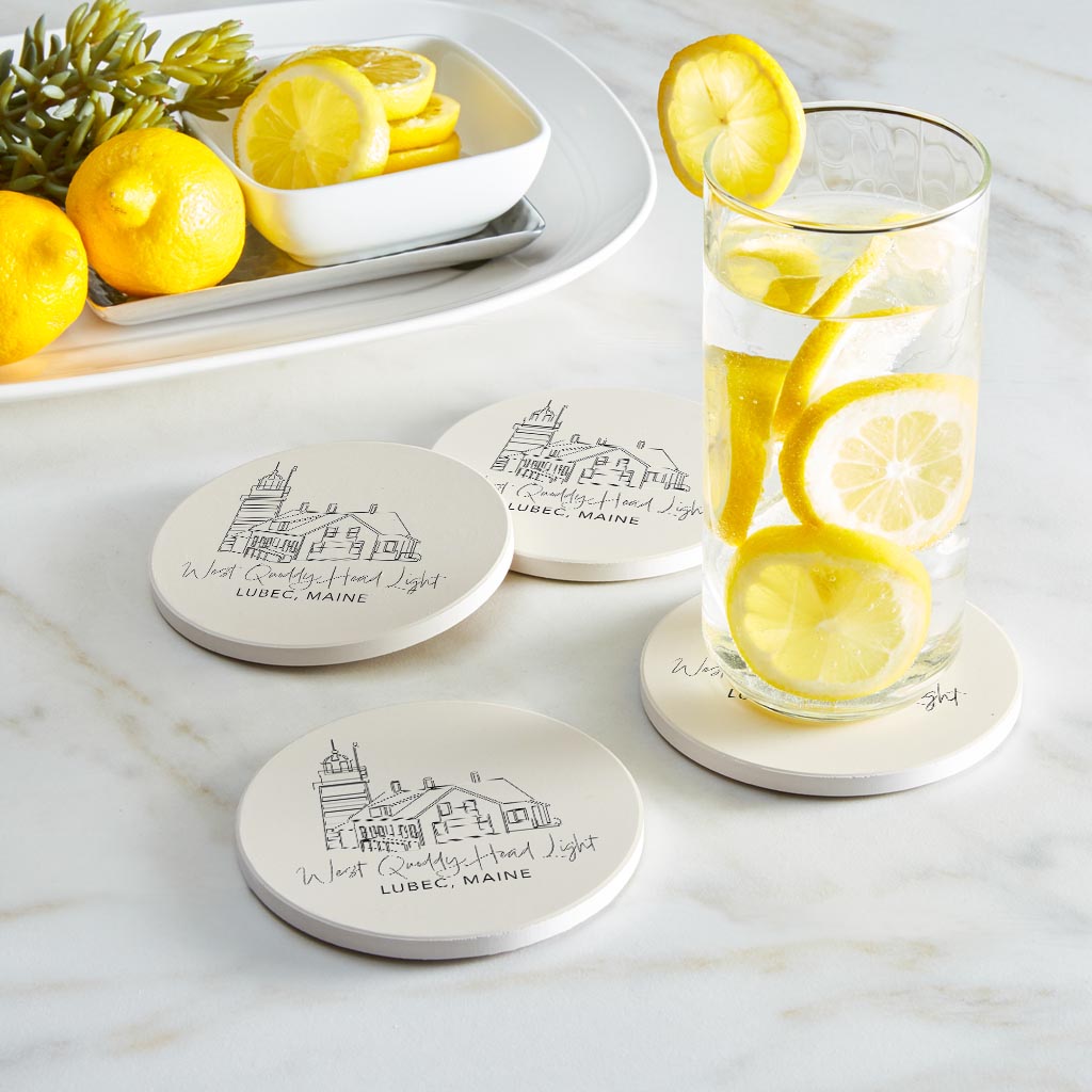 West Quoddy Head Light | Absorbent Coasters | Set of 4 | Min 2