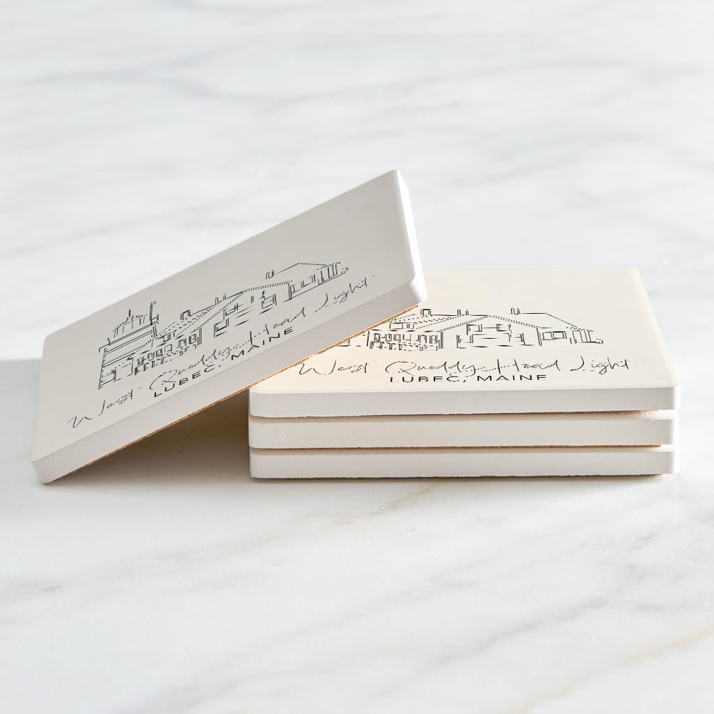 West Quoddy Head Light | Absorbent Coasters | Set of 4 | Min 2