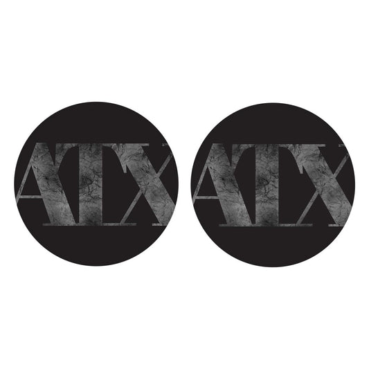 Minimalistic B&W Texas Austin Black Initials | Absorbent Car Coasters | Set of 2 | Min 4
