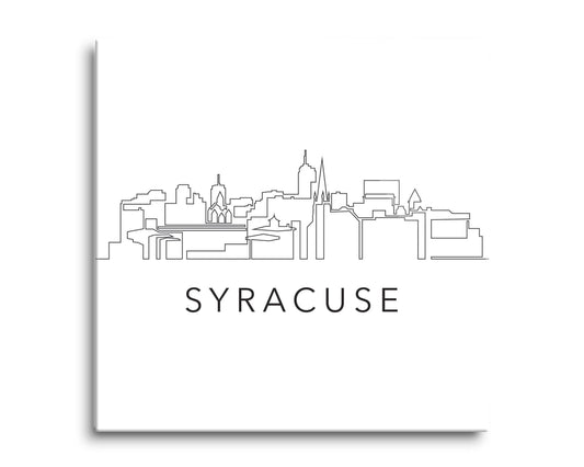 Minimalistic B&W New York Syracuse Skyline | Hi-Def Glass Art | Eaches | Min 2