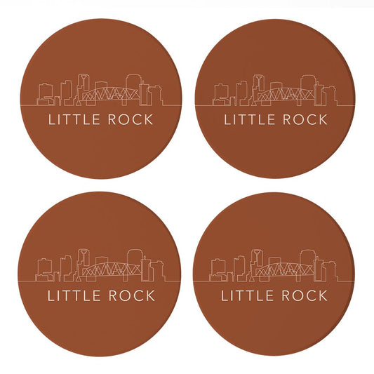 Modern Minimalist Arkansas Little Rock Skyline | Absorbent Coasters | Set of 4 | Min 2