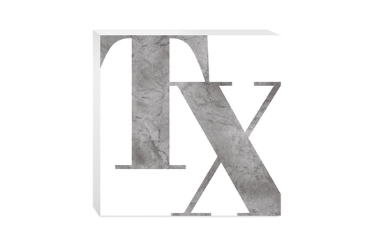 Modern White Texas Initials | Wood Block | Eaches | Min 2