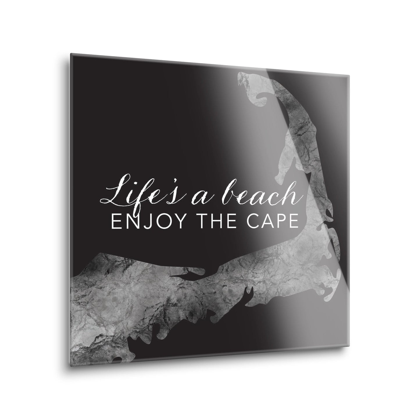 Minimalistic B&W Cape Cod Lifes A Beach | Hi-Def Glass Art | Eaches | Min 2