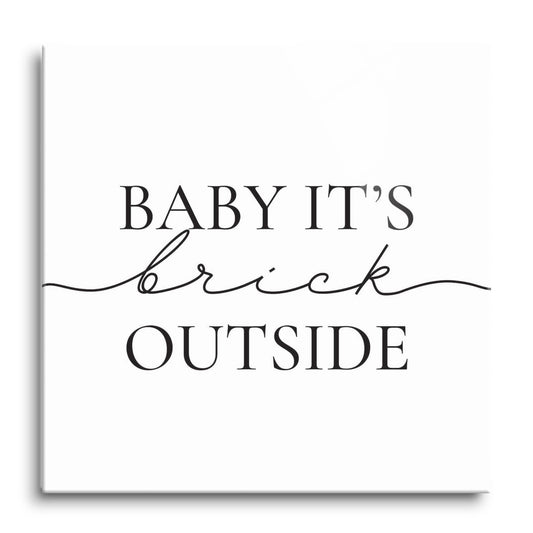 Minimalistic B&W New York Quip Brick Outside | Hi-Def Glass Art | Eaches | Min 1