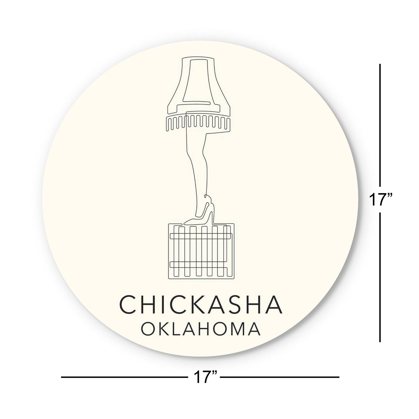 Modern Minimalist Oklahoma Chickasha Leg Lamp | Wood Sign | Eaches | Min 1