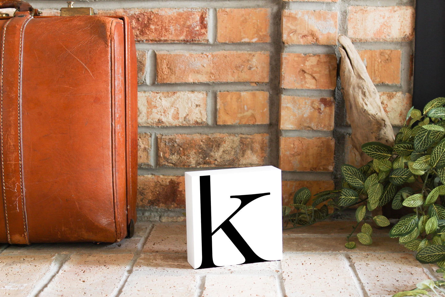 Minimal Monogram K| Wood Block | Eaches | Min 4