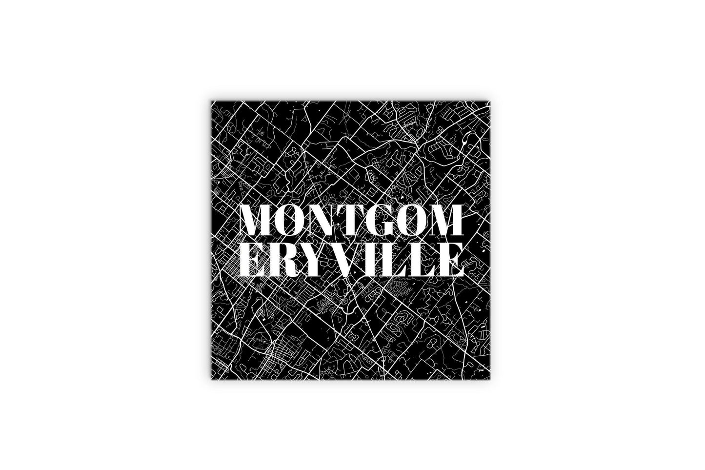 Minimalistic B&W Pennsylvania Montgomeryville Map | Wood Sign | Eaches | Min 2