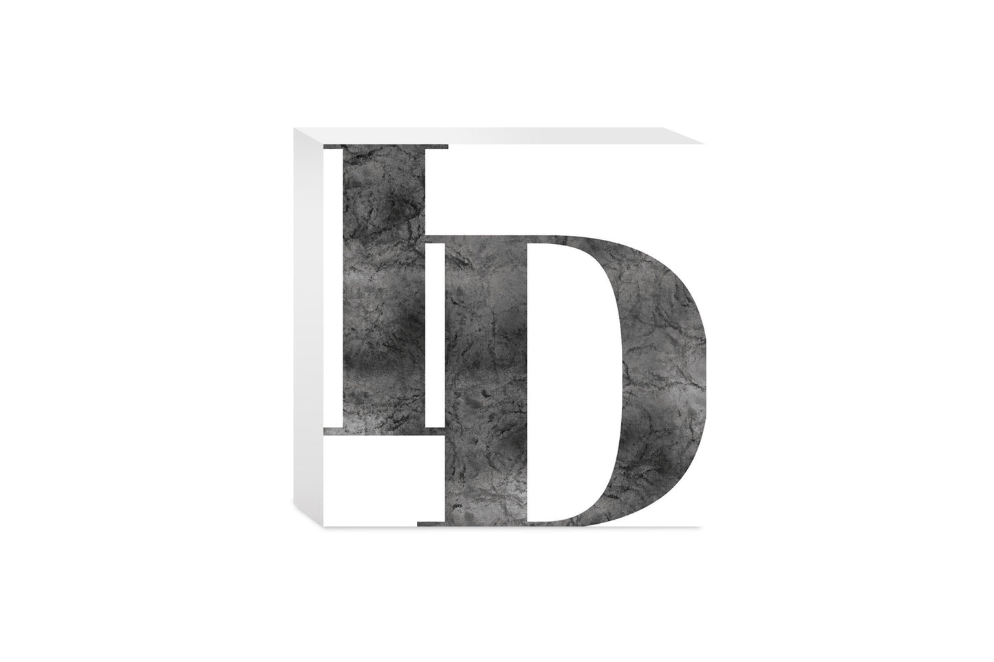Minimalist B&W Idaho White Initials | Wood Block | Eaches | Min 4