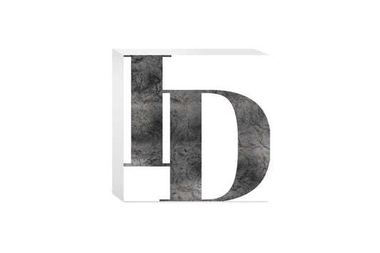 Minimalist B&W Idaho White Initials | Wood Block | Eaches | Min 4
