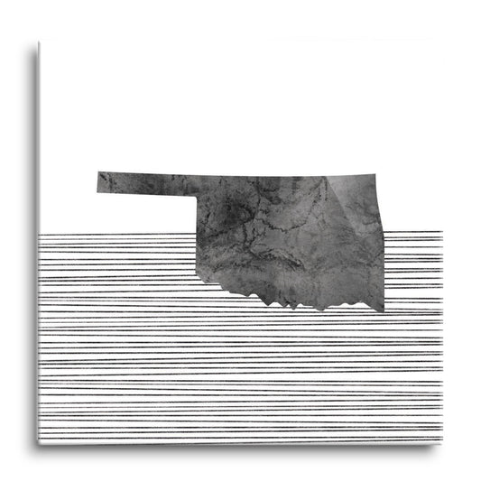 Modern Oklahoma State Shape With Straight Lines | Hi-Def Glass Art | Eaches | Min 1