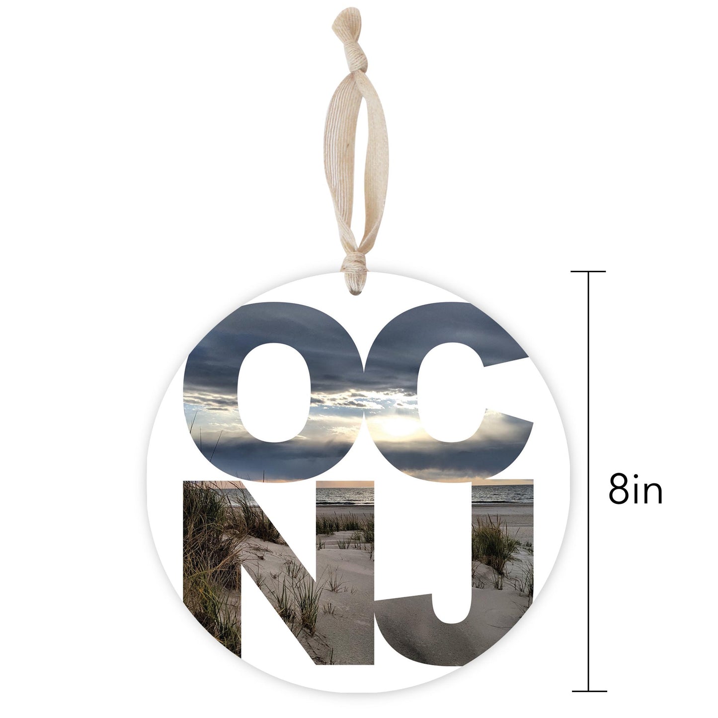 OCNJ Photo With Text | Wood Ornament | Eaches | Min 1