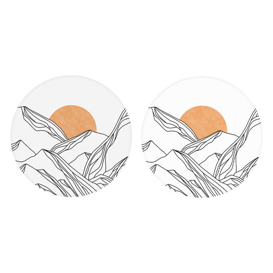 White Mountain Sun Lines | Absorbent Car Coasters | Set of 2 | Min 4