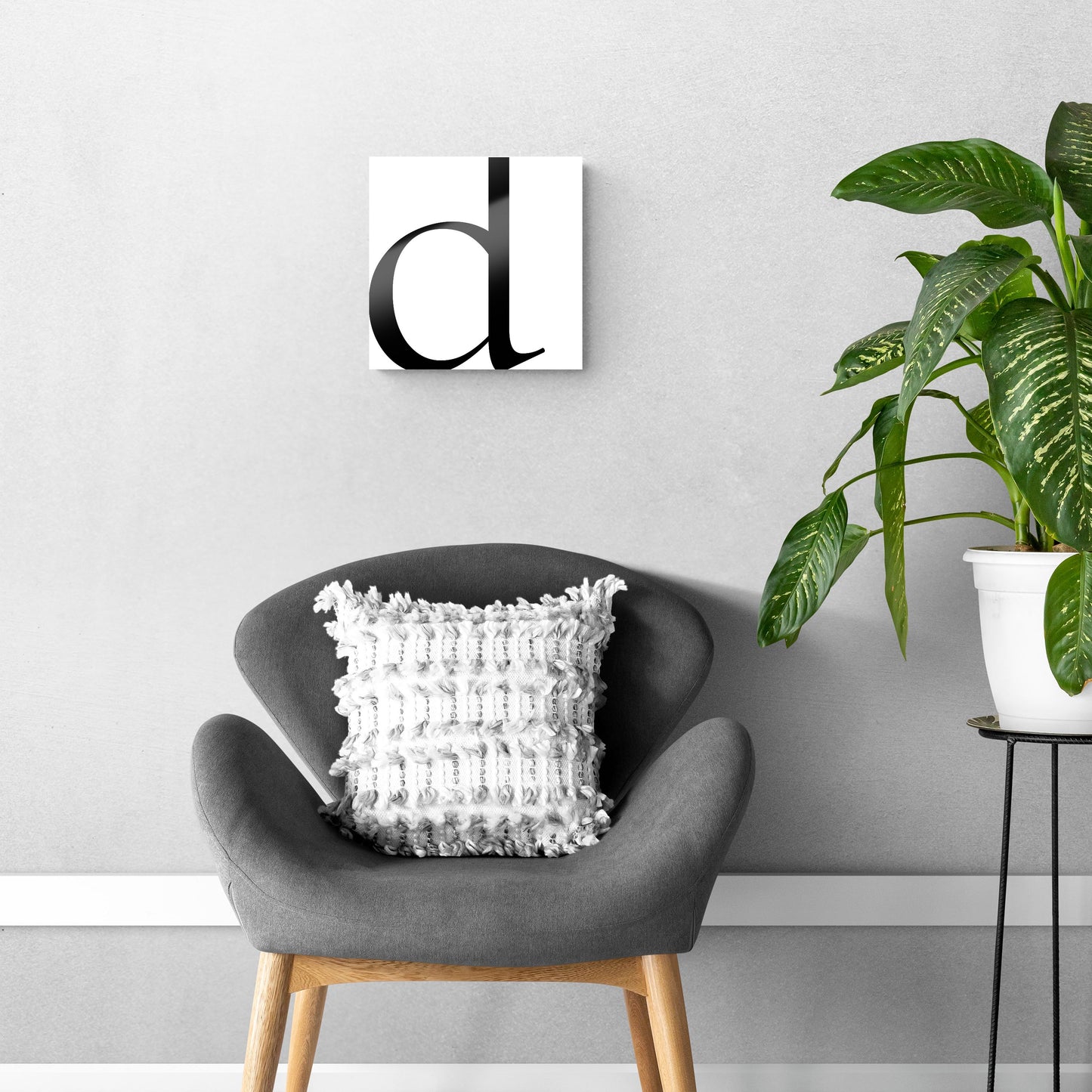 Minimal Monogram D | Hi-Def Glass Art | Eaches | Min 1