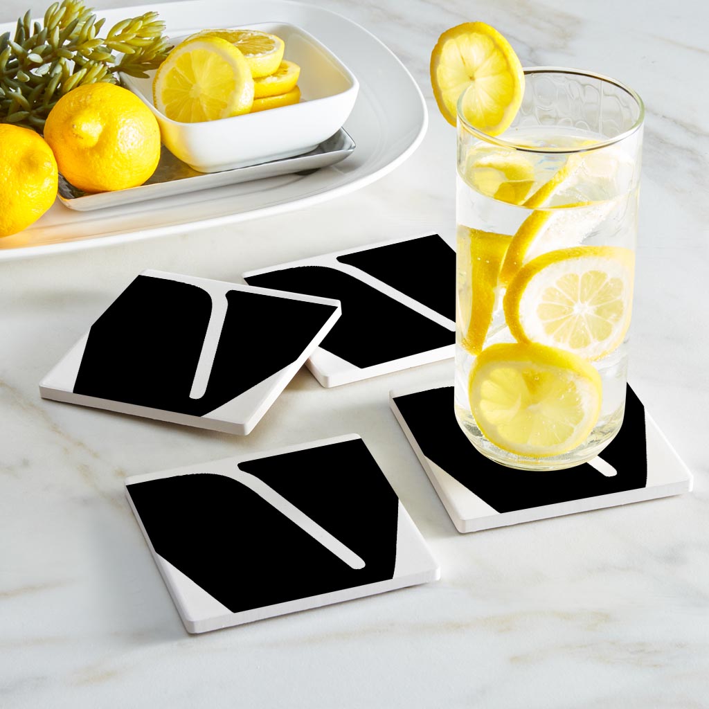 Fun Chunky Monogram V | Absorbent Coasters | Set of 4 | Min 2