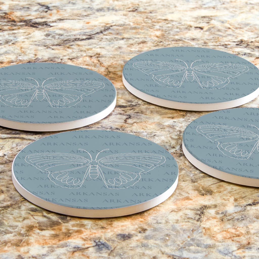 Modern Minimalist Arkansas Diana Fritillary Butterfly| Absorbent Coasters | Set of 4 | Min 2