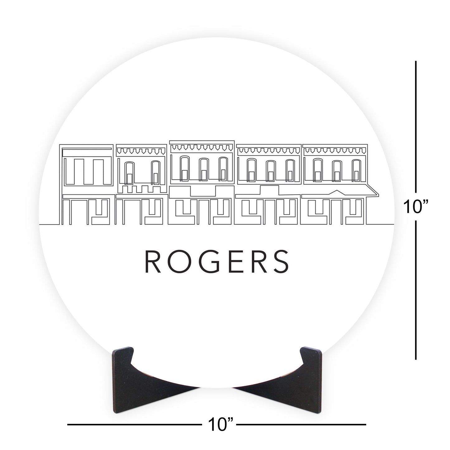 Minimalist B&W Arkansas Rogers Skyline | Wood Sign | Eaches | Min 1
