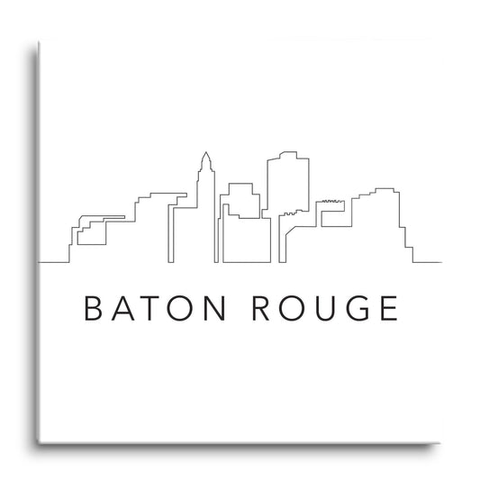 Modern Louisiana Baton Rouge City Line Drawing | Hi-Def Glass Art | Eaches | Min 1