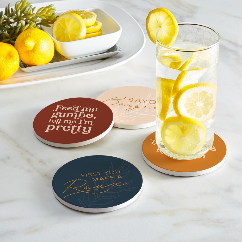 Modern Minimalist Louisiana Set | Absorbent Coasters | Set of 4 | Min 2