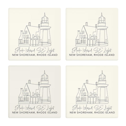 Block Island Se Light | Absorbent Coasters | Set of 4 | Min 2