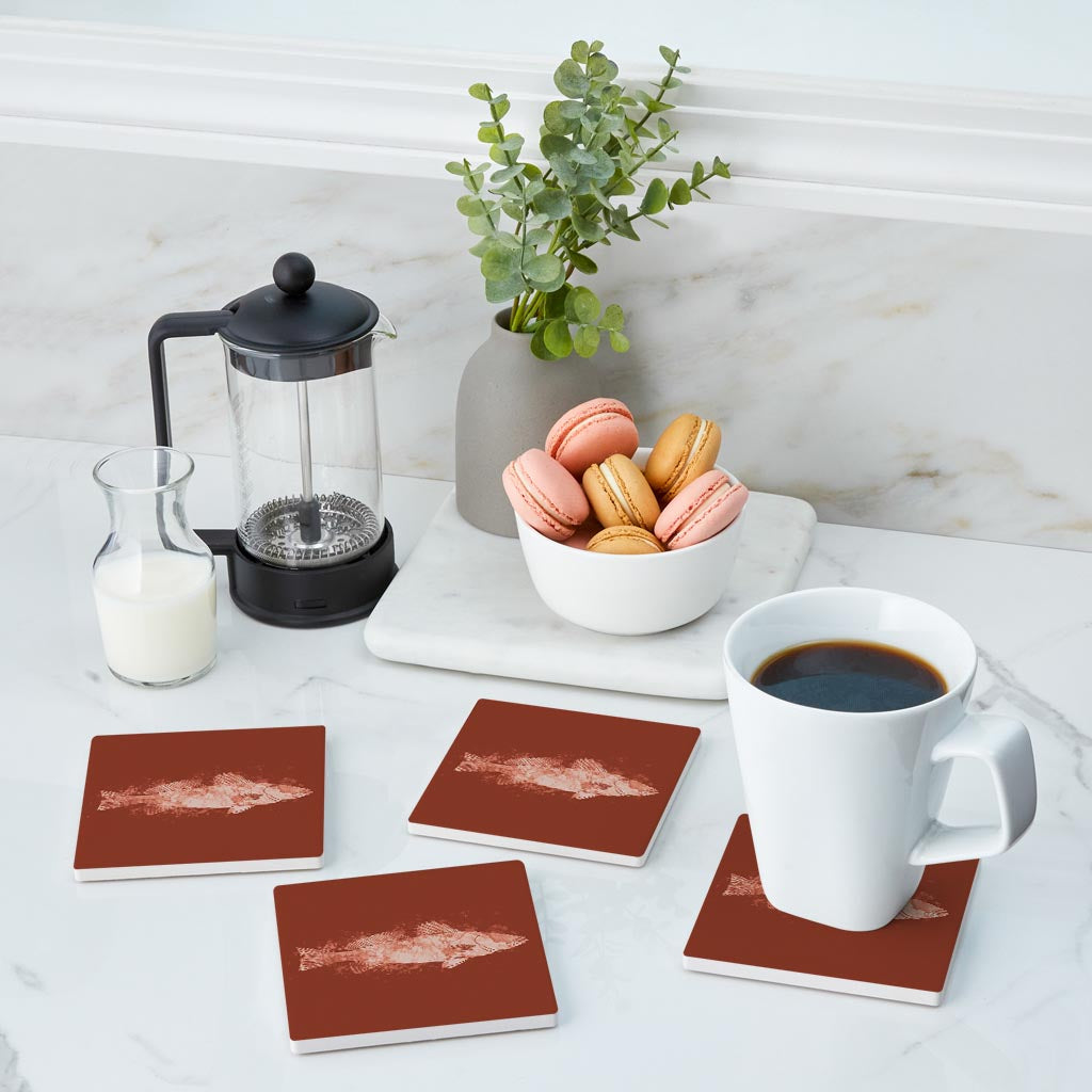 Louisiana Colorful Water Color Speckled Trout | Absorbent Coasters | Set of 4 | Min 2