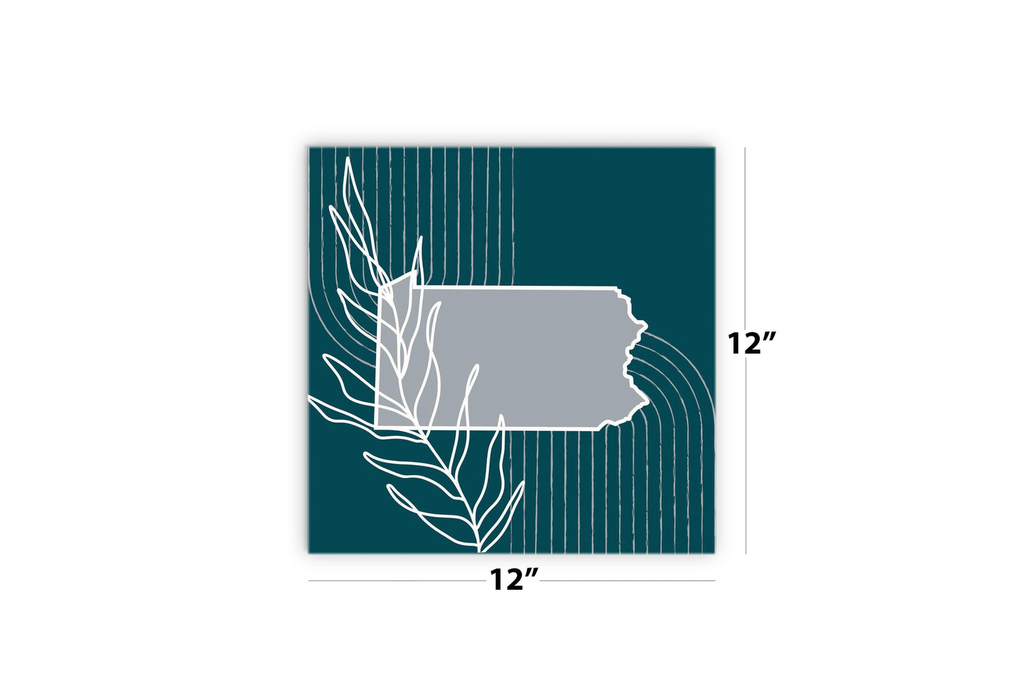 Modern Minimalist Pennsylvania Shape With Leaf | Wood Sign | Eaches | Min 2