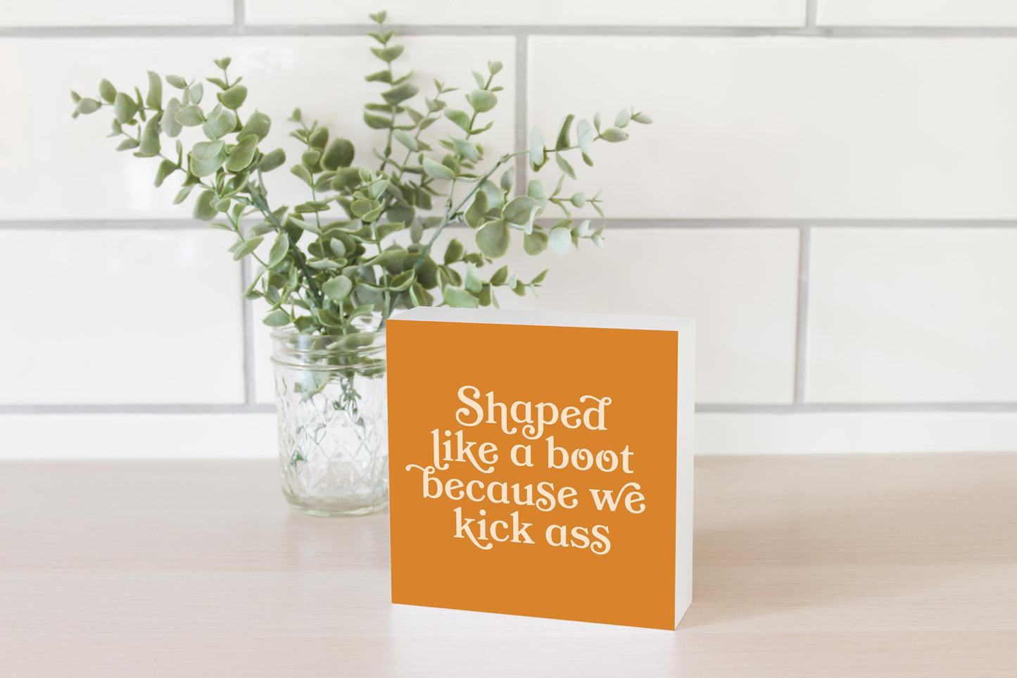 Modern Minimalist Louisiana Funny Boot Saying | Wood Block | Eaches | Min 4