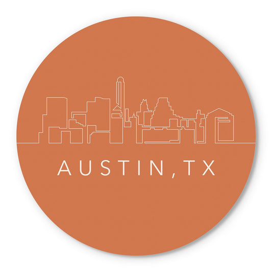 Modern Minimalist Texas Austin Skyline | Wood Sign | Eaches | Min 1
