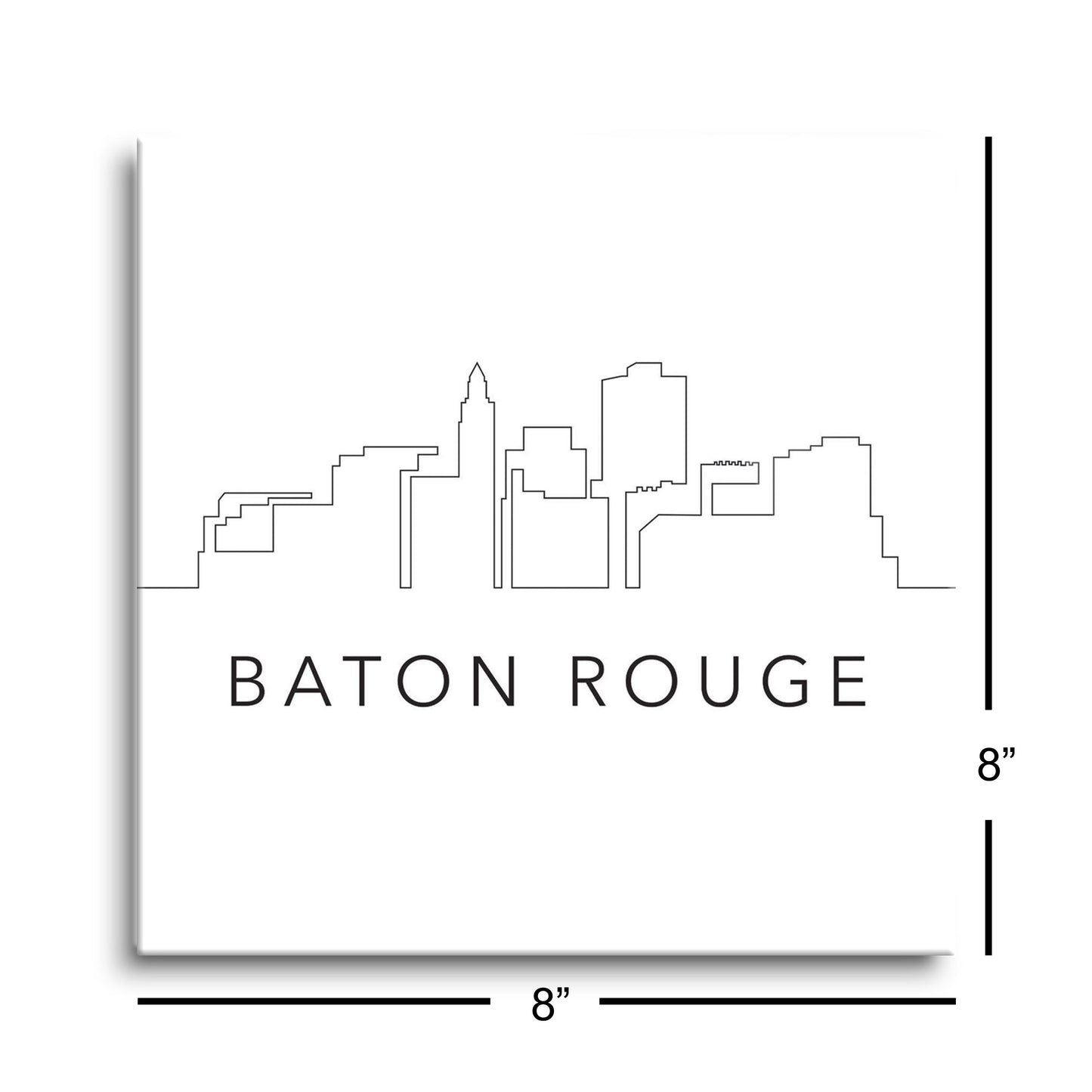 Modern Louisiana Baton Rouge City Line Drawing | Hi-Def Glass Art | Eaches | Min 2