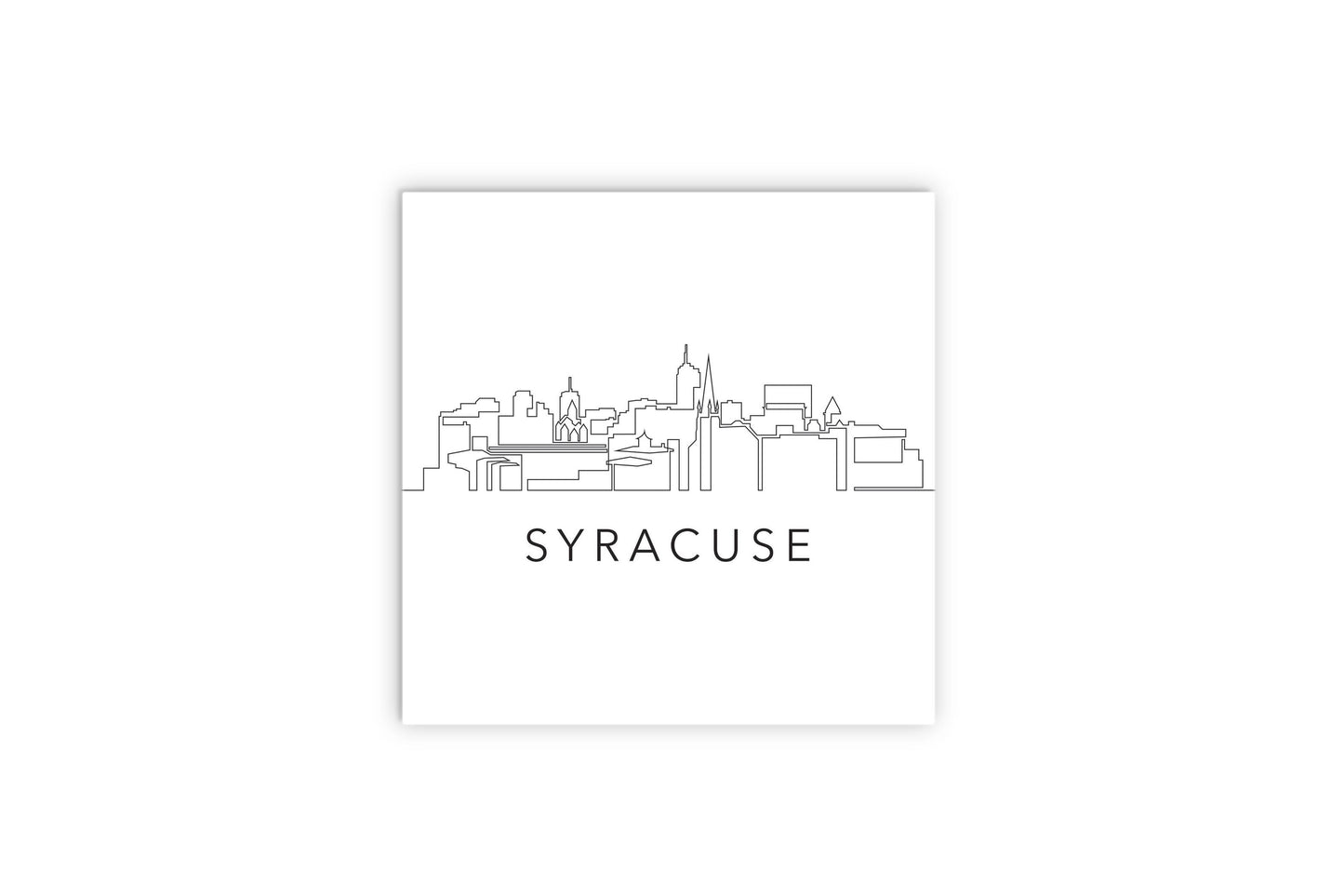 Minimalistic B&W New York Syracuse Skyline | Wood Sign | Eaches | Min 2
