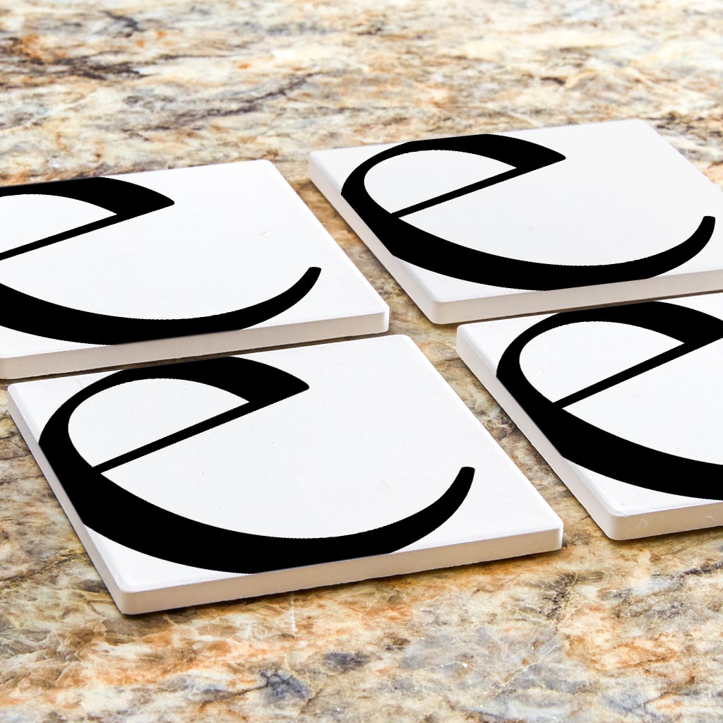 Minimal Monogram E | Absorbent Coasters | Set of 4 | Min 2