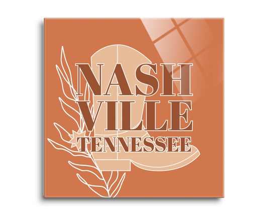 Modern Minimalist Tennessee Nashville Boot | Hi-Def Glass Art | Eaches | Min 2