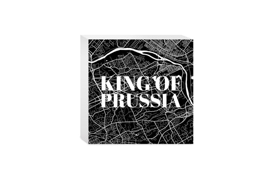 Minimalistic B&W Pennsylvania King Of Prussia Map | Wood Block | Eaches | Min 4
