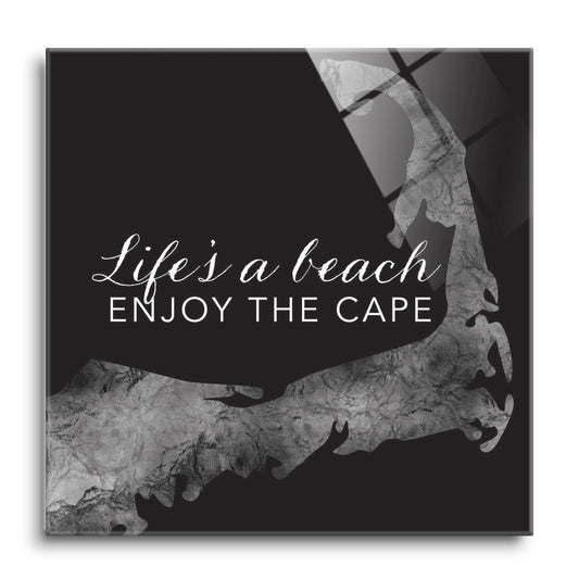Minimalistic B&W Cape Cod Lifes A Beach | Hi-Def Glass Art | Eaches | Min 1