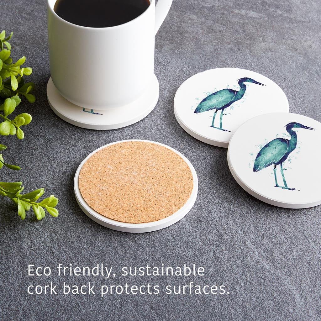 East Coast Water Color Heron| Absorbent Coasters | Set of 4 | Min 2