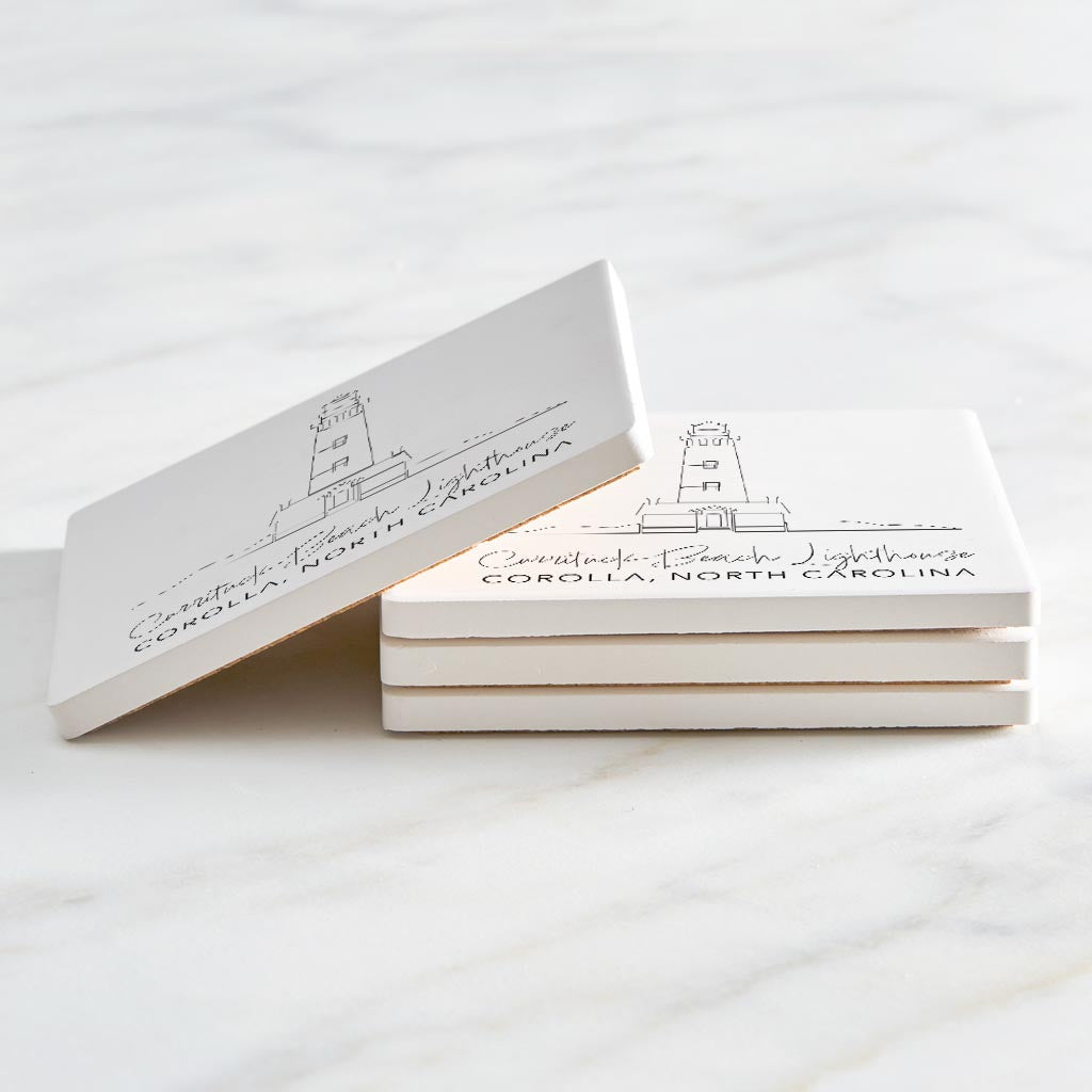 Currituck Beach Lighthouse | Absorbent Coasters | Set of 4 | Min 2