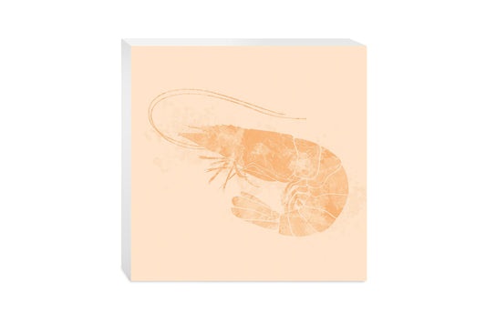 Louisiana Colorful Water Color Shrimp | Wood Block | Eaches | Min 2