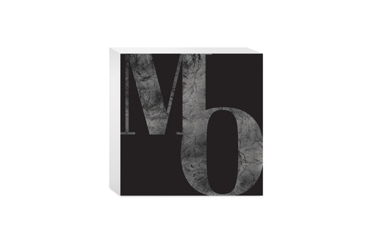 Minimalist B&W Missouri Black Initials | Wood Block | Eaches | Min 4