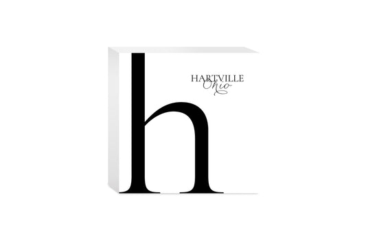 Hartville Oh Minimal Monogram | Wood Block | Eaches | Min 4