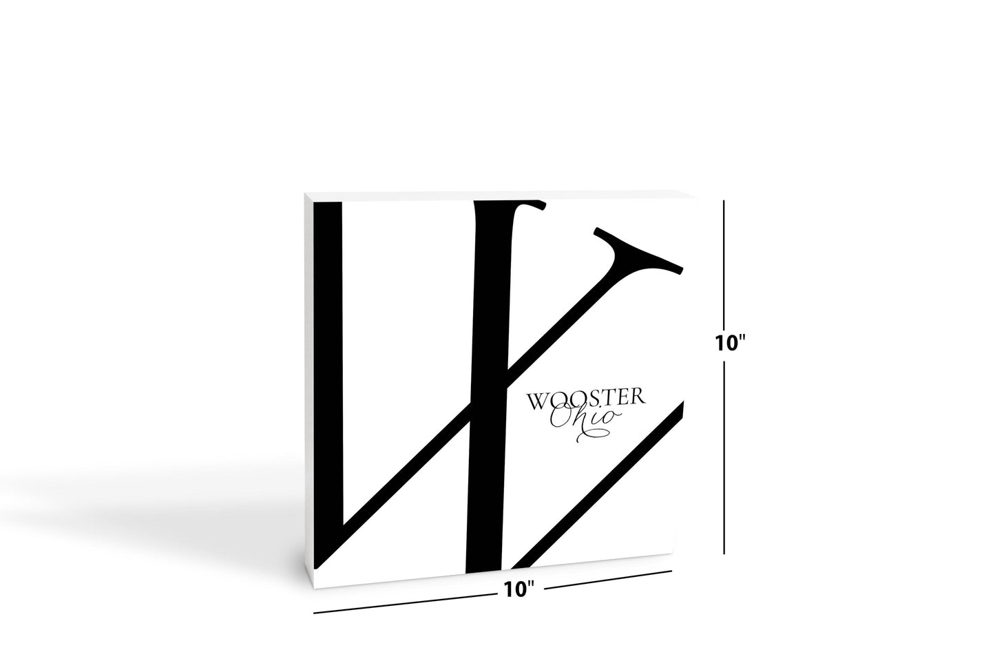 Wooster Oh Minimal Monogram | Wood Block | Eaches | Min 2