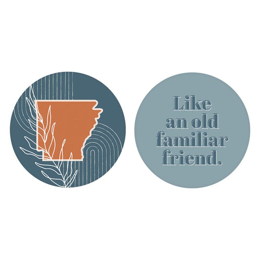Modern Minimalist Arkansas State Shape Friend| Absorbent Car Coasters | Set of 2 | Min 4