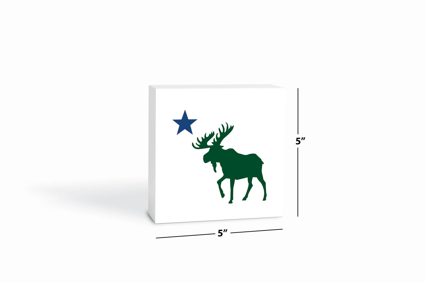 New England Star And Moose | Wood Block | Eaches | Min 4